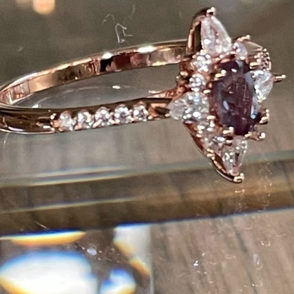 Alexandrite and Zircon Rose Gold Ring - Picture 12 of 15